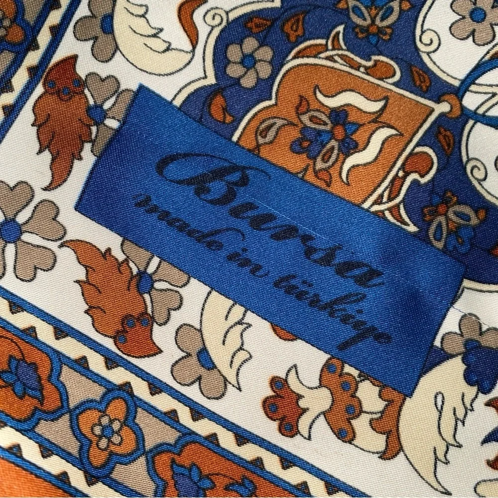 Bursa Vintage Silk Scarf  37” X‎ 37” Multicolored